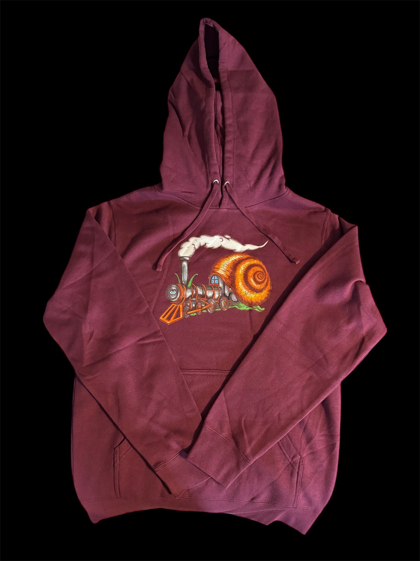 Slow Train - burgundy independent brand Unisex midweight hoodie
