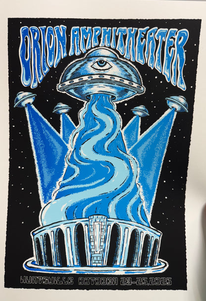Orion Amphitheater 2025 - screenprinted poster