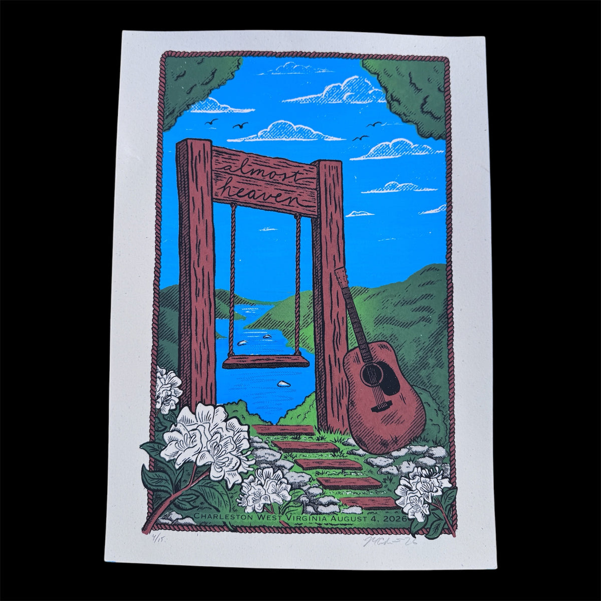 Almost Heaven Daylight  - screenprinted poster