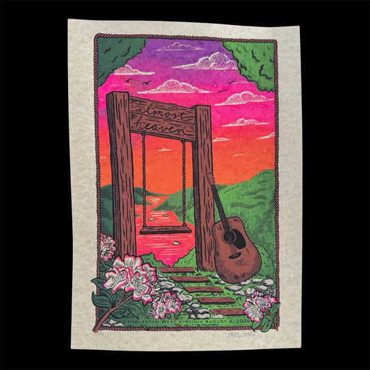 Almost Heaven Sunset  - screenprinted poster