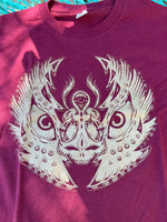 Gold Scarab on  Burgundy - Grateful Dead Shirt