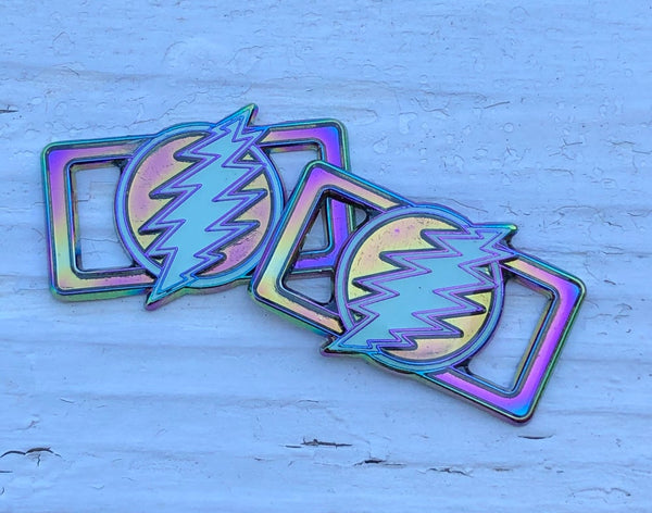Shoe Bling - Rainbow Metal/White