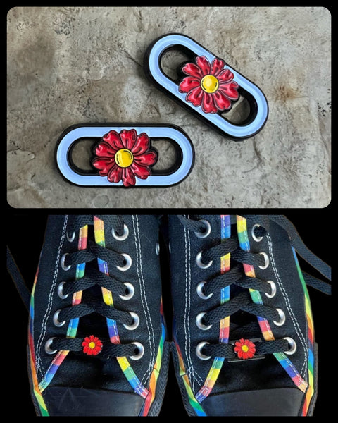 Red Daisy (white) - Shoe Bling